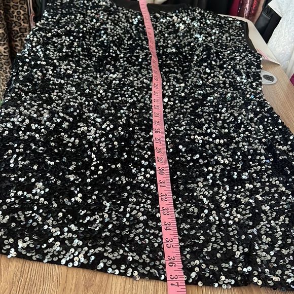 NEW City Chic tunic mini dress sequins black size large - Picture 12 of 13